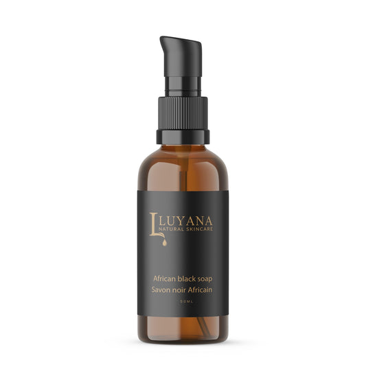 Pump bottle of Luyana Skincare African Black Soap