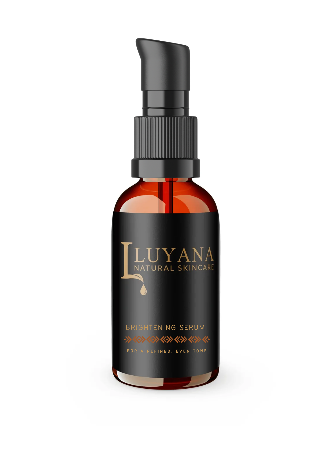 Luyana Skincare Brightening Serum bottle on a white background