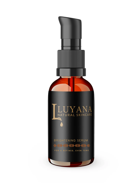 Luyana Skincare Brightening Serum bottle on a white background