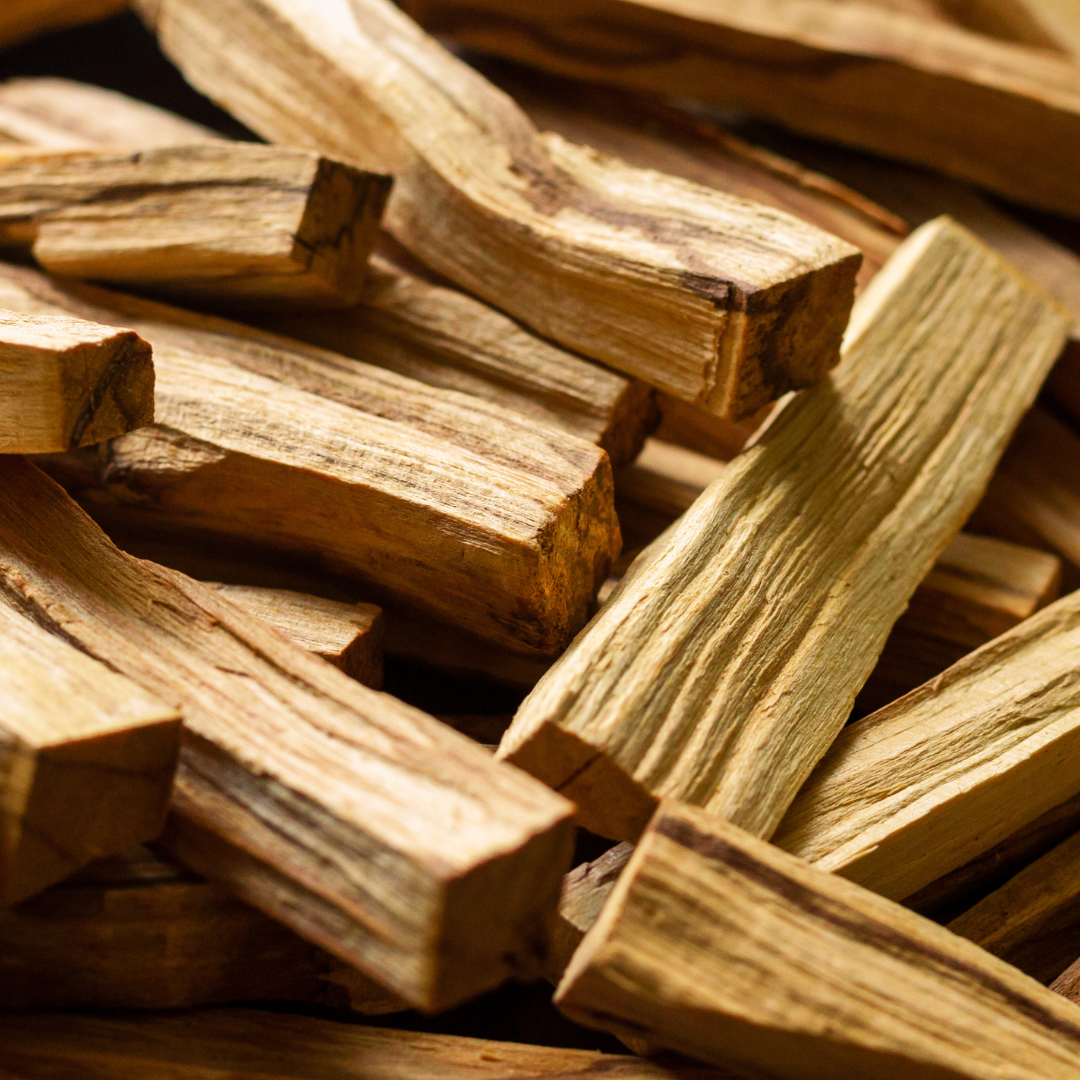 Sandalwood sticks in a pile